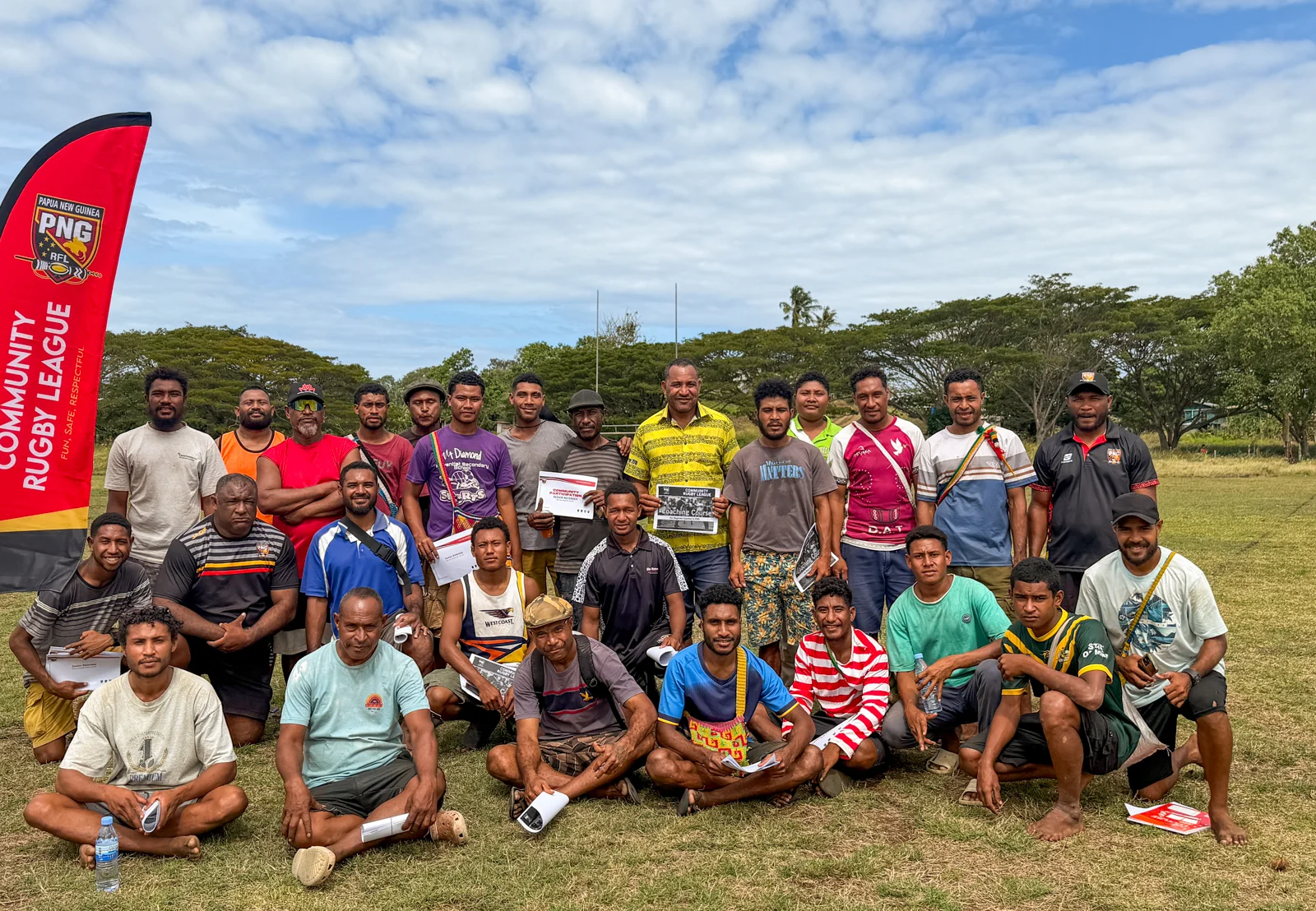 Community Rugby League participants at a PNGRFL development day
