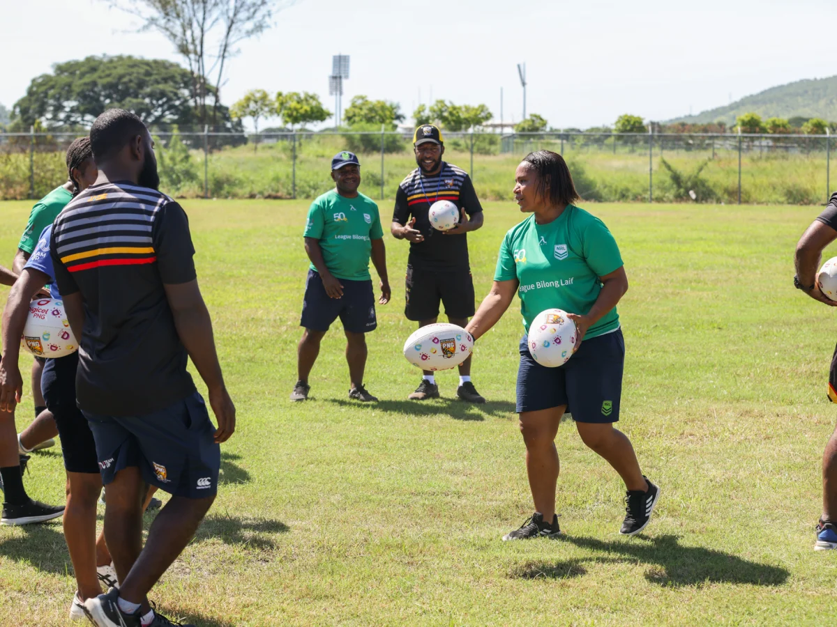 Development and academy coaching session on a community field